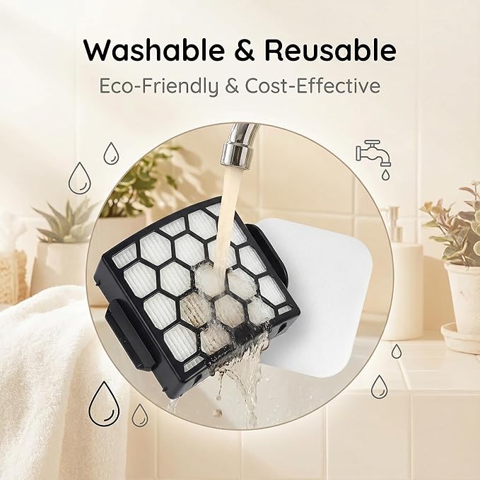 UV850 UV900 Filter Replacement for Shark Performance Lift-Away DuoClean PowerFins Upright Vacuum Cleaners Part # XFFK602UKT HEPA & Foam & Felt Filter Set for Pet Hair, Dirt, Dust