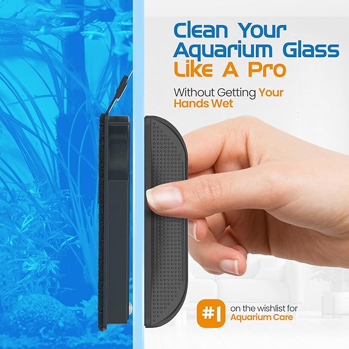 FLIPPER Float Standard Magnetic Aquarium Cleaner – 2-in-1 Flip Scrubber and Scraper, Floating Design with Strong Magnets for Cleaning Algae and Debris on Glass and Acrylic Tanks up to 1/2" (12mm)