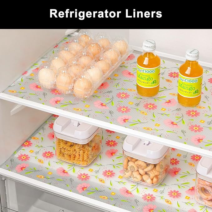 Cooyes Shelf Liner – Premium Non-Adhesive Cabinet & Drawer Liner for Kitchen – Waterproof Shelf Paper with Modern Pattern – Durable EVA Cabinet Mat – Easy to Cut （24" W x 240" L）