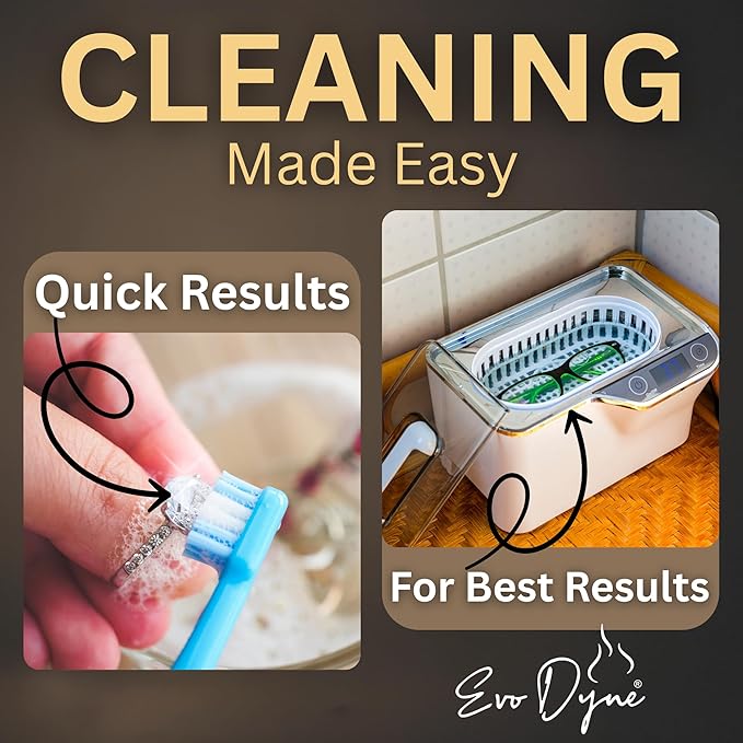 Ultrasonic Jewelry Cleaner Solution (8oz) Concentrated Jewelry Cleaner for Diamonds, Gold, Silver & More | Compatible with Ultrasonic Machine (s) - Made in USA