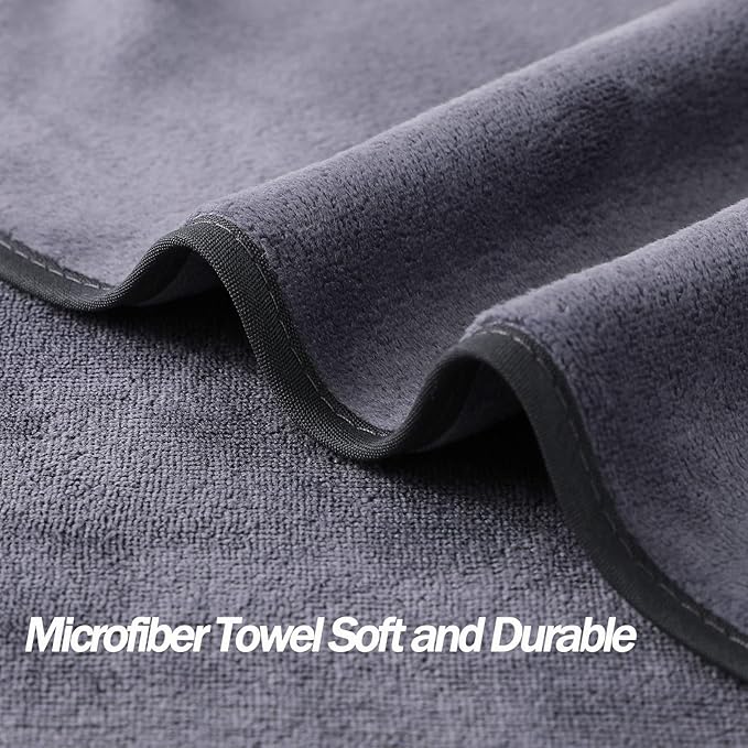 Microfiber Gym Towels Bigger Size Super Soft for Exercise Fitness, Sports, Workout, 380-GSM 15-Inch x 31-Inch Quick-Drying Towels (Teal-Pink-Grey, 3 Pack)