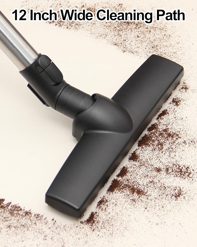Horse Hair Floorhead for Miele Vacuum Cleaners, 12" Wide Hardwood Floor Brush as Vacuum Attachment Replacement Parts, Soft Bristles Head & Wheels Ideal for Hard Floors Cleaning