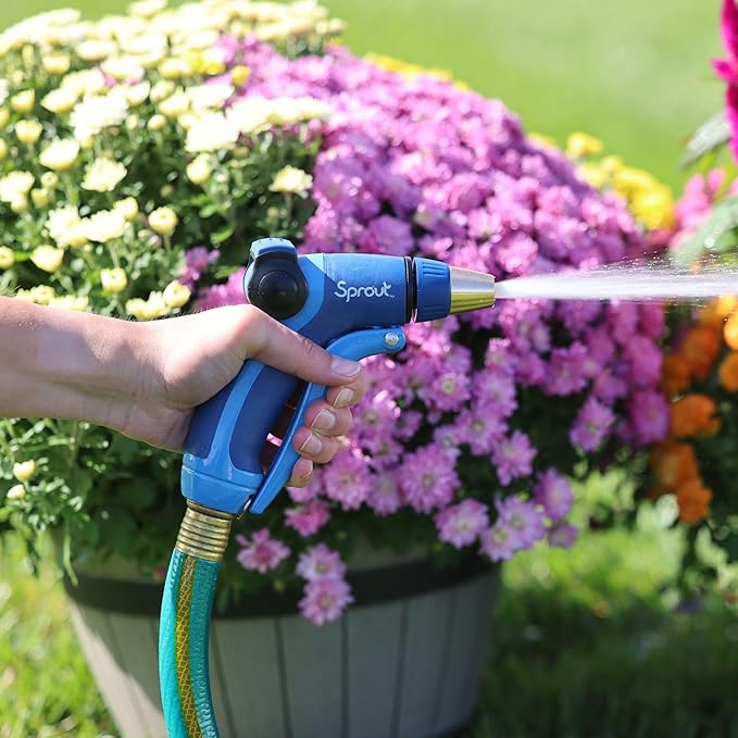 Sprout 65111-AMZ Metal Front Trigger Adjustable Nozzle and QuickConnect Product Adapter Amazon Bundle, Blueberry Blue
