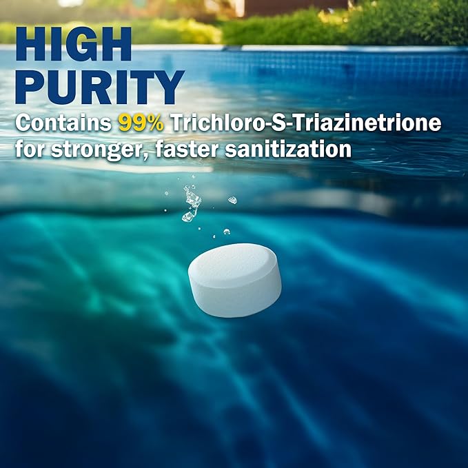 XtremeClear Value Pack 2 Pack 1" Chlorine Tabs, Long-Lasting Stabilized, Swimming Pool, Hot Tubs & Spa, Small Pool Sanitizer - Slow Dissolving Tablet, 3Lbs (1.5Lbs Each Bottle)
