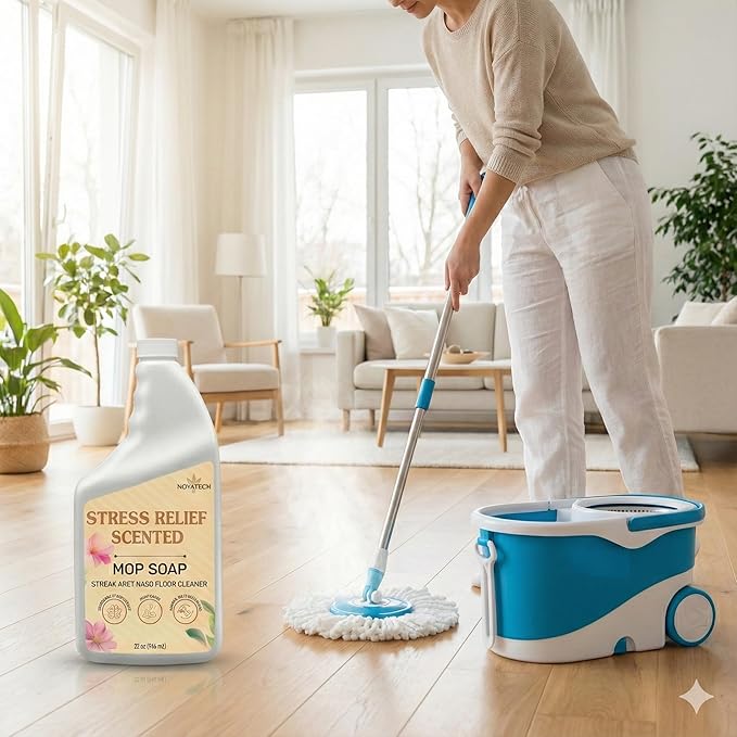 Mop Soap Highly Scented Stress Relief Fragrance. Floor Cleaner Concentrate – Non-Toxic, Pet safe, No Residue – Safe for Tile, Stone, Marble, Wood, & Grout – For All Mop Types – Made in USA