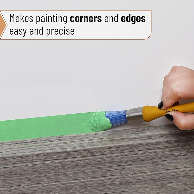Bates- Trim Paint Brush, 0.75 Inch, Ergonomic Non-Slip Handle, Synthetic Bristles, Trim Brushes for Painting, Mustard Color