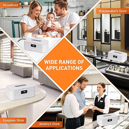 snawowo Ultrasonic Jewelry Cleaner Machine- 28oz/800ml 49KHz Professional Retainer Cleaner |5 Timers LED Display |304 Stainless Steel Tank for Jewelry, Dentures, Retainers, Glasses, Rings, Watch Strap