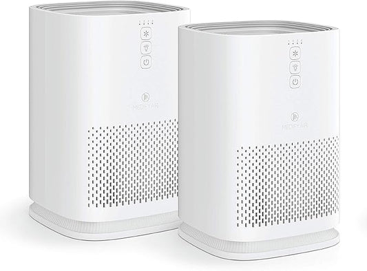 Medify MA-14 Air Purifier with True HEPA H13 Filter 428 ft² per Hour for Smoke, Odors, Pollen | Removal to 0.1 Microns White, 2-Pack
