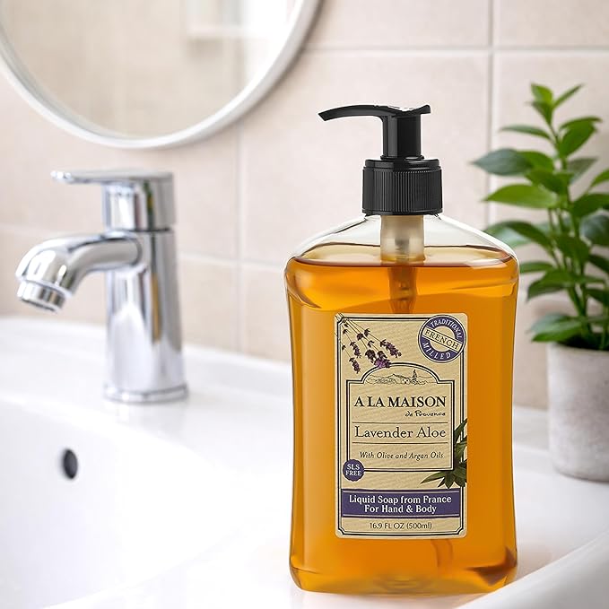A La Maison de Provence Liquid Soap, Lavender Aloe, 16.9 Fl Oz (Pack of 3)