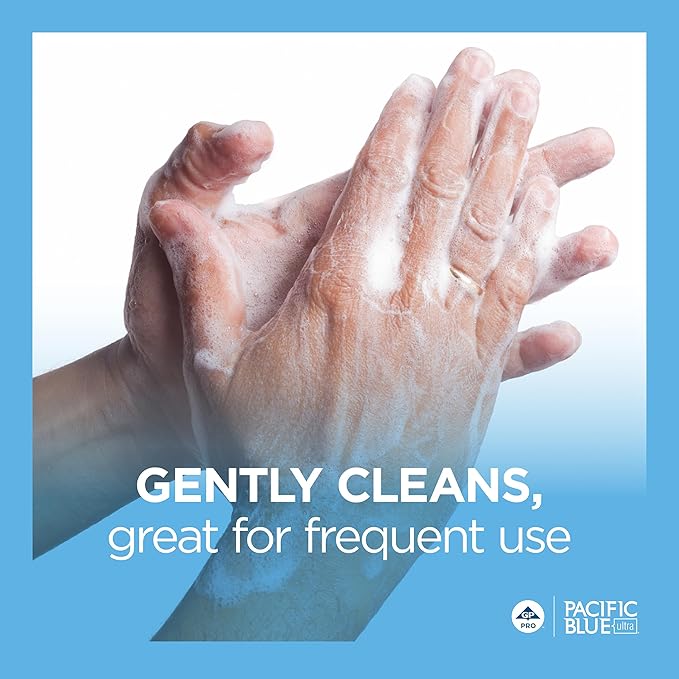 Pacific Blue Ultra Gentle Foam Hand Soap Refill (43716), Compatible Only With Pacific Blue Ultra Automated Touchless Dispenser, Dye and Fragrance Free, 40.5 FL OZ Per Refill, 3 Refills Per Case