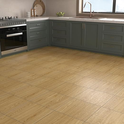 Yenhome 6"X36" Light Wood Peel and Stick Floor Tile Waterproof Bathroom Kitchen Vinyl Floor Tiles Peel and Stick Vinyl Flooring Self Adhesive Laminate Waterproof Flooring Planks (17Plank, 25.5 Sq.Ft)