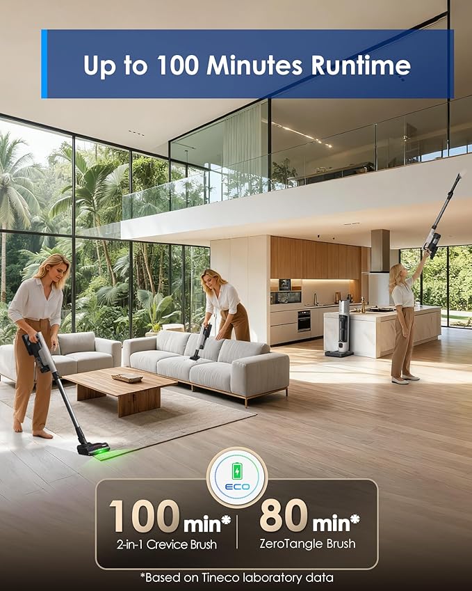 Tineco Pure ONE Station 5 Pro Cordless Vacuum, Automatic Dust Collection, 200AW Powerful Suction, ZeroTangle Brush, Up to 100 Minutes Runtime, Stick Vacuum Cleaner for Pet Hair, Carpet & Hard Floor
