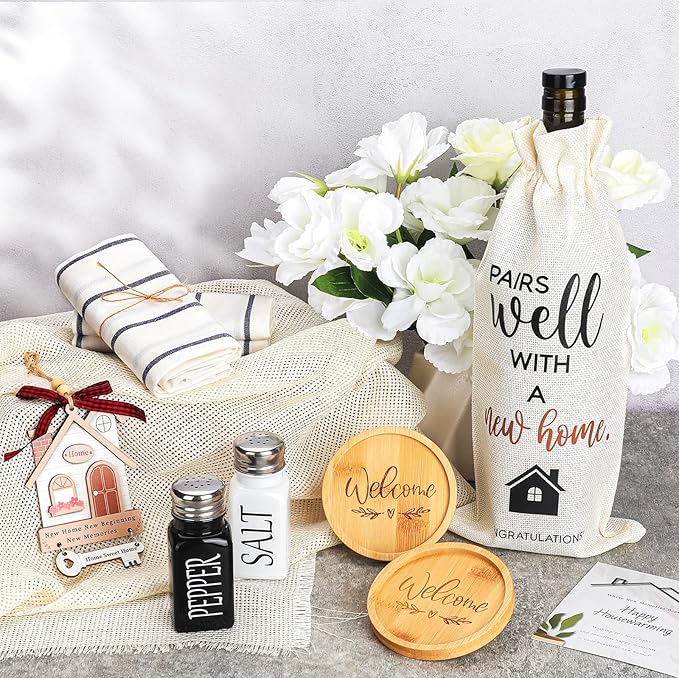 House Warming Gifts New Home,12Pcs Housewarming Gifts Basket for New House, Couples, Clients, Women, Men, Closing Gift for Home Buyers Realtors,First House Gift Ideas, New Apartment