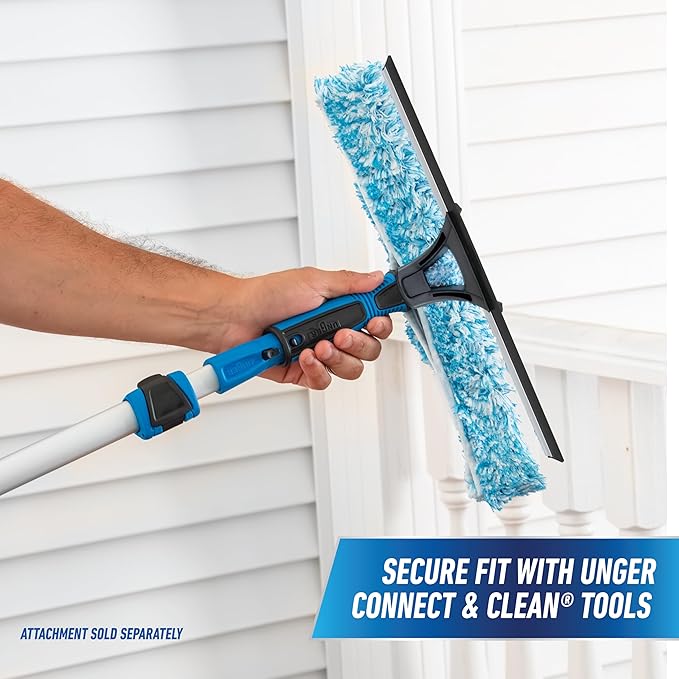 Unger Professional Connect and Clean 7’-24’ Aluminum Telescopic Extension Pole with Locking Cone and Quick-Flip Clamp, Indoor and Outdoor Use, Compatible with Cleaning Tool Attachments