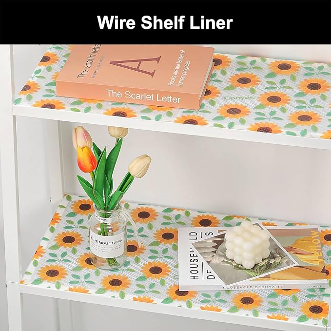 Cooyes Shelf Liner – Premium Non-Adhesive Cabinet & Drawer Liner for Kitchen – Waterproof Shelf Paper with Modern Pattern – Durable EVA Cabinet Mat – Easy to Cut （17.5" W x 360" L）