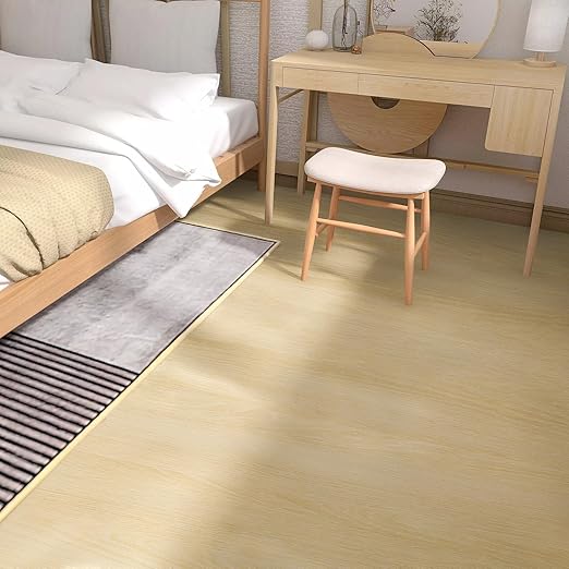 Luxury Thicken Wood Grain Peel and Stick Floor Tiles Self-Adhesive Vinyl Flooring Roll-DIY Easy for Wall and Floor,Hard Surface/Waterproof/Anti Slip (Raw Wood Color, 23.6 "W x 393.7" L)