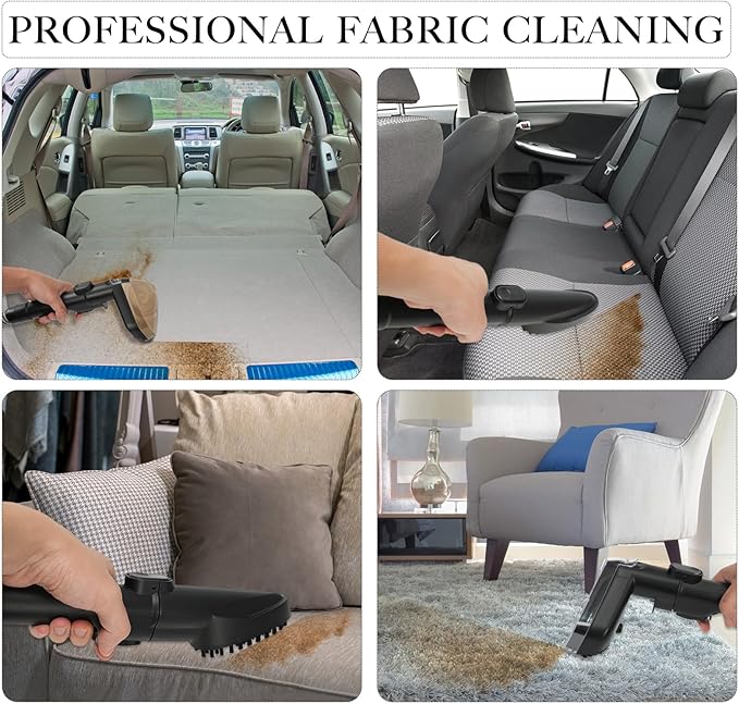 Couch & Upholstery Cleaner Machine, Portable Carpet Cleaner Machine with 17KPa Powerful Suction, Small Handheld Carpet Shampooer for Deep Cleaning Car Seat, Sofa, Furniture, Rug, Spot & Pet Mess