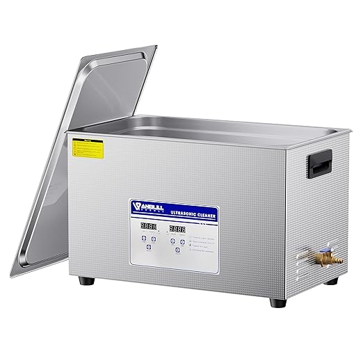 Anbull 30L/8Gal 600W Industrial Ultrasonic Cleaner Machine with 304 Stainless Steel and Digital Timer Heater for Wrench Tools Industrial Parts Mental Instrument Apparatus Cleaning