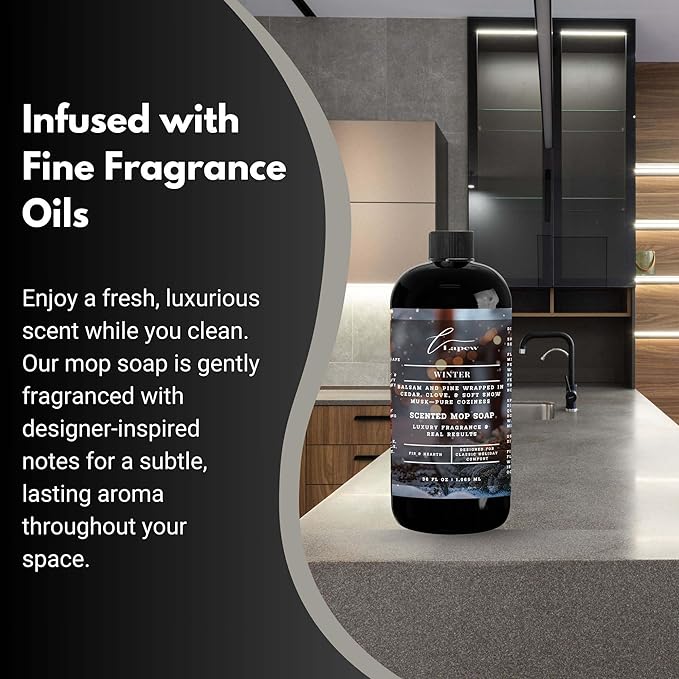 Luxury Floor Cleaner, Scented Mop Soap Concentrate | Hard Floor Cleaner for Tile, Vinyl, Laminate, LVP & Sealed Hardwood | Low-Foam, Streak-Free | 36 oz | Winter