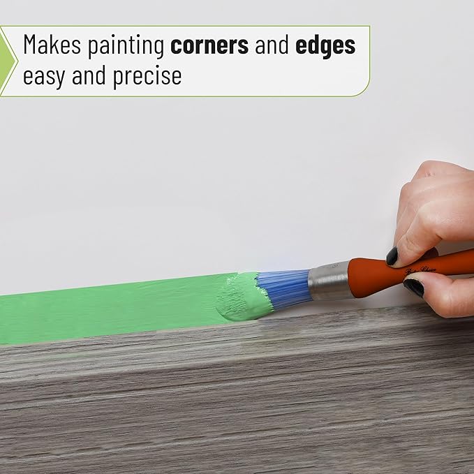 Bates- Trim Paint Brush, 0.75 Inch, Ergonomic Non-Slip Handle, Synthetic Bristles, Trim Brushes for Painting, Rust Color