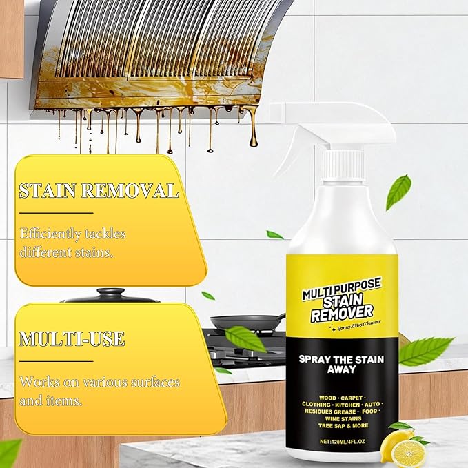 Multi-Purpose Stain Remover, A powerful cleaner for kitchens floors toilets and cars effectively removes hard water stains yellowing and stubborn residues(120ml)