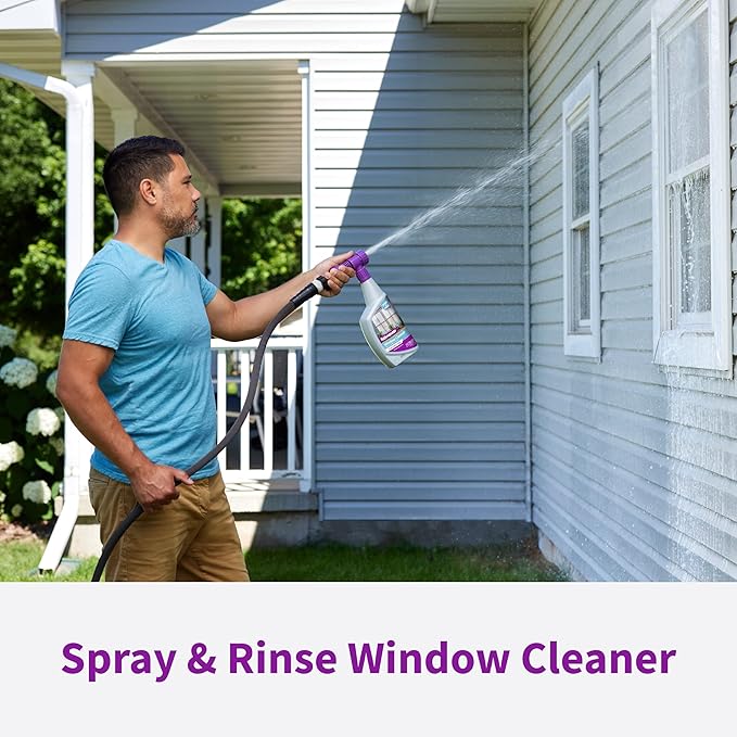 Rejuvenate Outdoor Window Spray and Rinse Cleaner with Hose End Adapter, 32 oz, 2 Pack