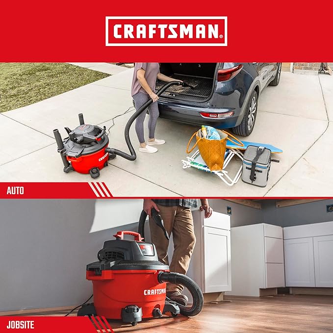 CRAFTSMAN CMXZVBE38337 2-1/2 in. LED Lighted Car Nozzle Wet Dry Vac Attachment, Industrial-Grade Shop Vacuum Accessory for Illuminating Dark Areas While Cleaning, Fits 2-1/2 in. Hose Diameter