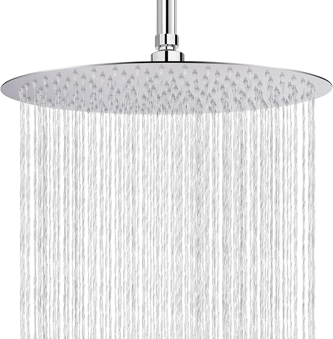 NearMoon Rain Shower Head, Ultra-Thin Design-Pressure Boosting, Awesome Some Experience, High Flow Stainless Steel Rainfall Head (16 Inch, Chrome Finish)