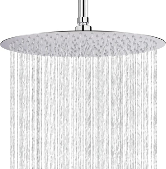 NearMoon Rain Shower Head, Ultra-Thin Design-Pressure Boosting, Awesome Some Experience, High Flow Stainless Steel Rainfall Head (16 Inch, Chrome Finish)