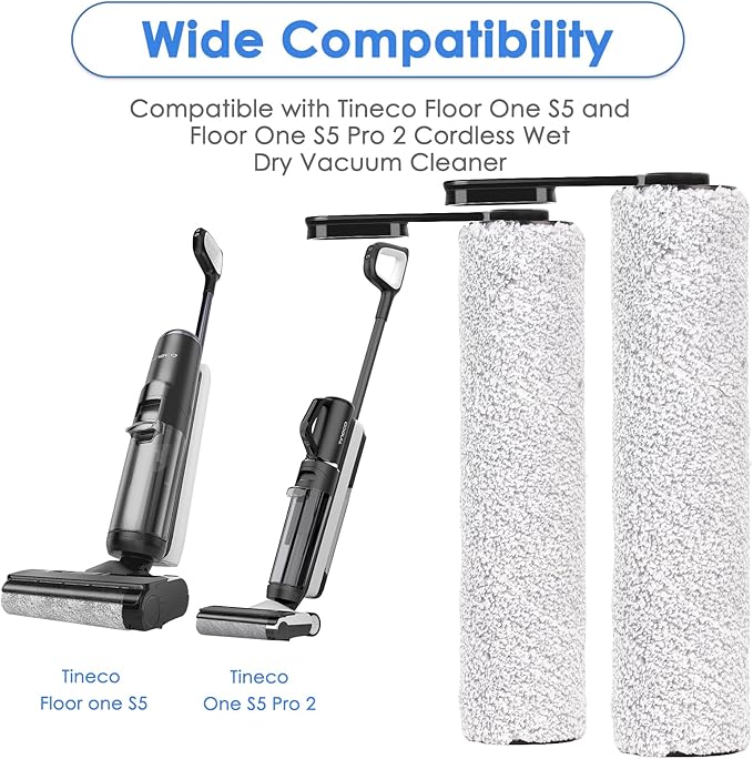 (3 Pack) One S5 Pro Replacement Brush Rollers Tineco Floor One S5, Floor One S5 Pro, iFLOOR 5 Breeze Complete Cordless Wet Dry Vacuum Cleaner, Replacement Parts Accessories, Brush Rollers