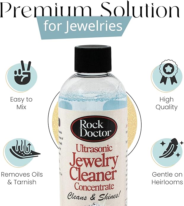 Rock Doctor Jewelry Cleaner Spray – Gentle Solution for Diamonds, Gold, Silver, Pearls, & Precious Stones – Restores Sparkle & Shine – 8 oz