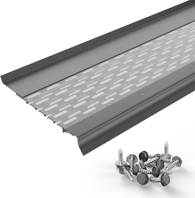 Micromesh 6 inch Gutter Guards Leaf Protection,25 Feet Dark Gray, Stainless Steel Mesh, Aluminum Gutter Covers, Contractor Grade Gutter Guard from Manufacturer