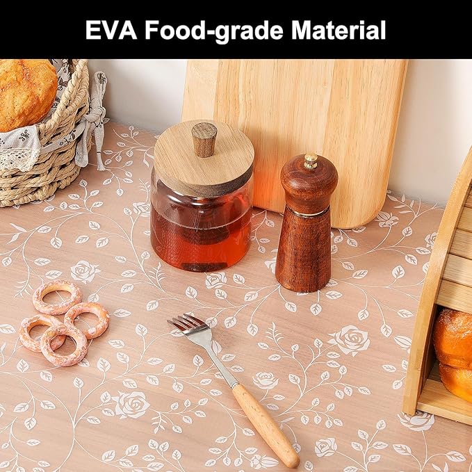 Cooyes Shelf Liner – Premium Non-Adhesive Cabinet & Drawer Liner for Kitchen – Waterproof Shelf Paper with Modern Pattern – Durable EVA Cabinet Mat – Easy to Cut （12" W x 120" L）