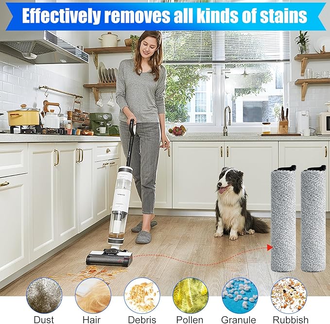 Replacement Brush Rollers Compatible with Tineco Floor ONE S3/iFloor 3 Breeze Cordless Wet Dry Vacuum Cleaner Rollers for Tineco Floor Cleaner