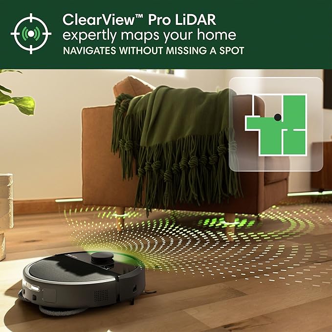 iRobot Roomba Plus 505 Combo Robot Vacuum & Mop with AutoWash Dock - Extending Spinning Mop Pads, Self-Empties, Pad Wash & Heated Drying, Self-cleaning, Recognizes & Avoids Obstacles, LiDAR Navigation