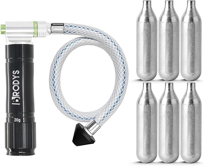 BRODYS Drain Device - AC Drain Line Cleaner Device, with a flexible hose to Clear all HVAC Clogs, (Comes with 6 Unthreaded CO2 Cartridges, AC Cleaner Blaster Opener Kit, 20 Grams