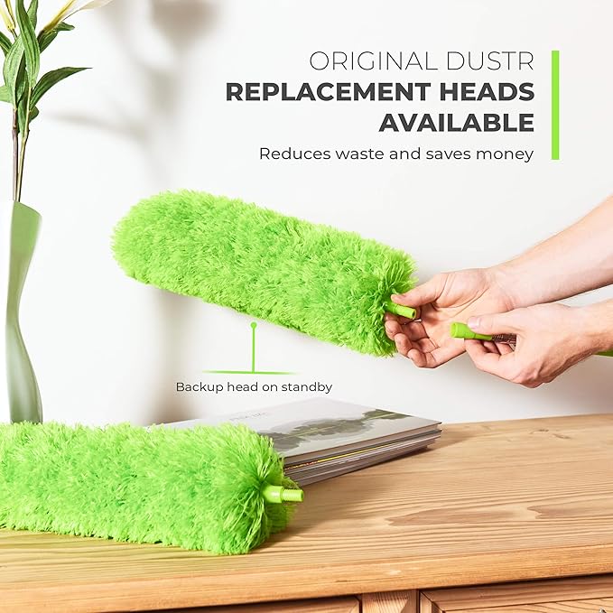 Extendable Microfiber Feather Duster, Feather Dusters for Cleaning, Ceiling Fan Dust and Cobweb Cleaner - Electrostatic Bendable Head - up to 100 Inch