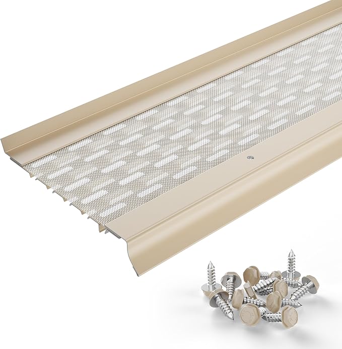 Micromesh 5 inch Gutter Guards Leaf Protection, 35 Feet Eggshell, Aluminum Gutter Covers, Contractor Grade Gutter Guard from Manufacturer
