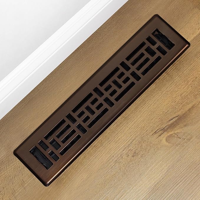 Decor Grates AJH214-RB Oriental Floor Register, 2x14 Inches, Rubbed Bronze Finish