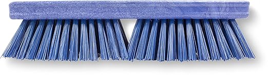 SPARTA Plastic Floor Scrub Brush, Brush Head Only, Deck Brush with ACME Standard Thread Fitting for Deck, Industrial Kitchens, and Hospitals, 10 Inches, Blue, (Pack of 6)