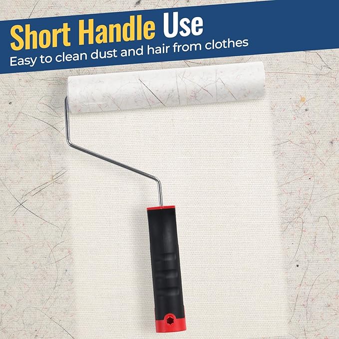 Lint Rollers for Pet Hair Extra Sticky, 9.45" Wide Large Lint Roller, 240 Adhesive Sheets Rollers, 79" Long Handle Sticky Mop for Carpets, Clothing, Floor, Bed, Home Cleaning, Loving Pet Owners
