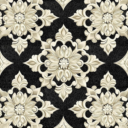 10PCS 12x12 Inch Baroque Floral Peel and Stick Floor Tiles Removable Self Adhesive Vinyl Flooring Stickers for Bathroom Living Room Bedroom Home Decor