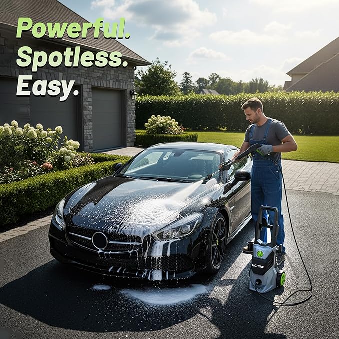 Pressure Washer, Power Washer with Foam Cannon High Pressure Washer for Cars, Decks, Fences, Patios and Driveway,Decks,High Pressure Cleaning Machine with 4 Nozzles