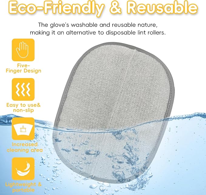 Thickened Ectrostatic Pet Hair Removal Glove for Cat & Dog, Upgraded Five-Finger Reusable Magic Brush Pet Hair Remover Tool for Couch, Clothing, Carpet & Car Seat, Cat Grooming Gloves