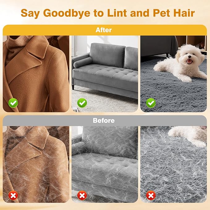 Pet Hair Removal Gloves for Cats and Dogs. The Latest Reusable electrostatic pet Hair Removal Gloves.Pet Hair Removal Tool Suitable for Sofas, Bed Sheets, Clothing, and car Seats（2Pcs ）