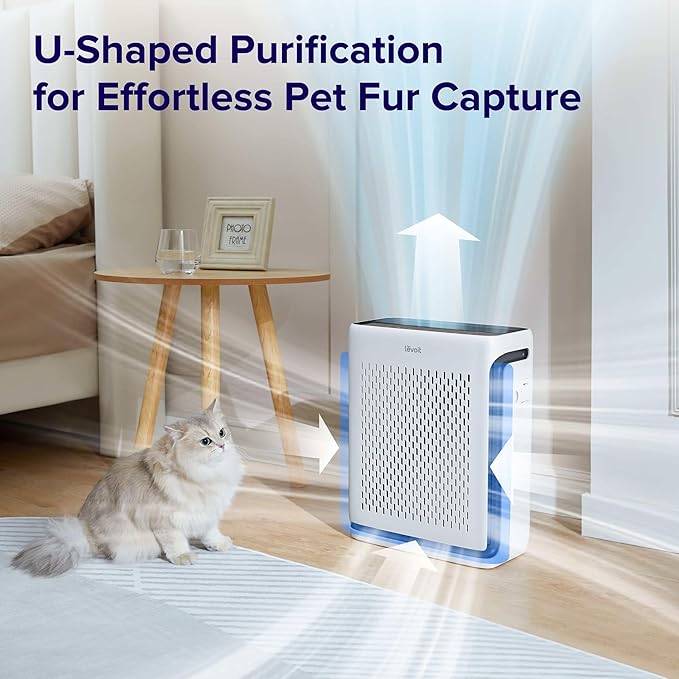 LEVOIT Air Purifier for Home Large Room Up to 1073Ft² with Air Quality Monitor, AHAM VERIFIDE, Smart WiFi, Washable Pre-Filter, HEPA Sleep Mode for Pets, Allergies, Dust, Pollen, Vital 100S-P, White