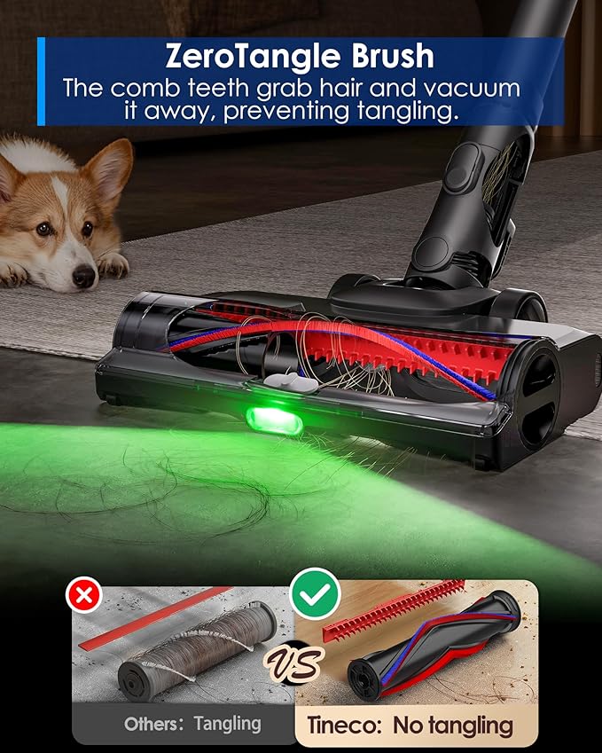 Tineco Pure ONE Station 5 Pro Cordless Vacuum, Automatic Dust Collection, 200AW Powerful Suction, ZeroTangle Brush, Up to 100 Minutes Runtime, Stick Vacuum Cleaner for Pet Hair, Carpet & Hard Floor