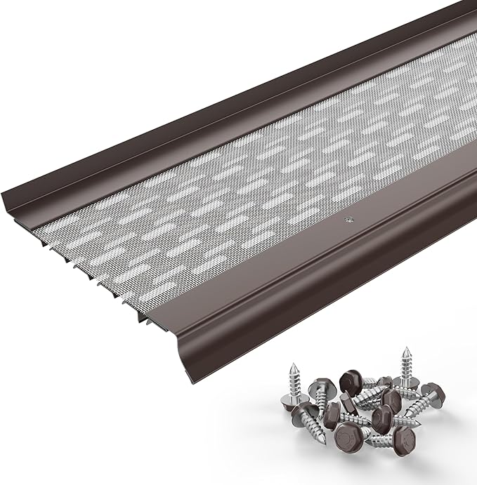 Micromesh 5 inch Gutter Guards Leaf Protection, 50 Feet Musket Brown, Stainless Steel Mesh, Aluminum Gutter Covers, Contractor Grade Gutter Guard from Manufacturer