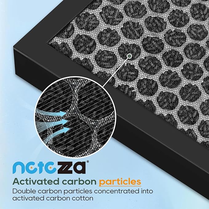 K2 Replacement Filter Compatible with Lunino K2 Air Purifier, 4 Pack Premium Double-sided Filters & 4 Pack Washable and Reusable Carbon Pre-filters