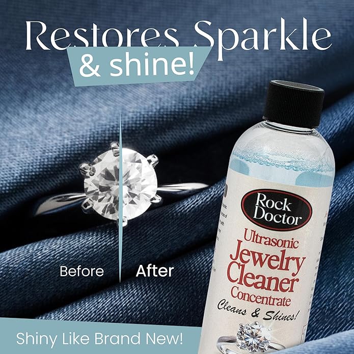 Rock Doctor Jewelry Cleaner Spray – Gentle Solution for Diamonds, Gold, Silver, Pearls, & Precious Stones – Restores Sparkle & Shine – 8 oz